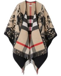 Burberry - Reversible Ekd Check Wool Cape - Lyst