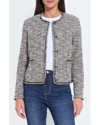 Lyssé - Collarless Stretch Tweed Jacket - Lyst