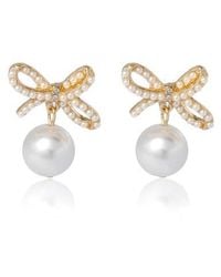 BCBGMAXAZRIA - Bow Pearl Drop Earrings - Lyst