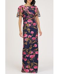 JS Collections - Kristine Floral Embroidery Column Gown - Lyst