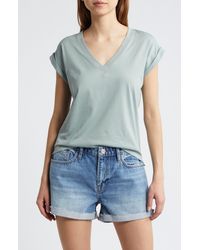 FRAME - Easy Cotton V-neck T-shirt - Lyst