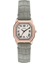 Fossil - Harlow Croc Embossed Leather Strap Watch, 27Mm - Lyst