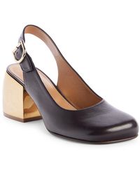 Dries Van Noten - Rounded Square Toe Slingback Pump - Lyst