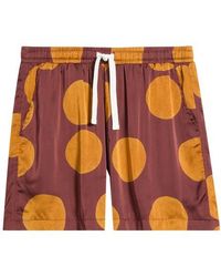 RIZORT - Curly Print Drawstring Shorts - Lyst