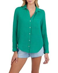 Bella Dahl - Garment Dyed Linen Button-Up Shirt - Lyst