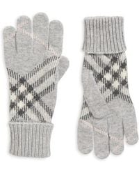 Burberry - Large Core Check Cashmere Blend Gloves - Lyst