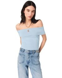 Maje - Bardot Rib Knit Top - Lyst