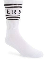 Versace - Logo Cotton Blend Crew Socks - Lyst