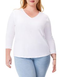 NZT by NIC+ZOE - Nzt By Nic+zoe Rolled Detail Three Quarter Sleeve Top - Lyst