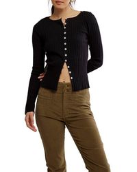 Free People - Tilly Rib Long Sleeve Button-Up Top - Lyst
