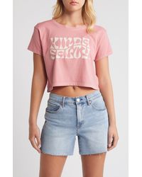 Roxy - Kinda Salty Cotton Graphic Crop T-shirt - Lyst
