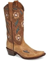 Circle - Floral Embroidery Western Boot - Lyst