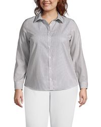 Lands' End - Plus Size No Iron Button Front Shirt - Lyst