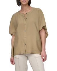 DKNY - Textured Voile Button-Up Shirt - Lyst
