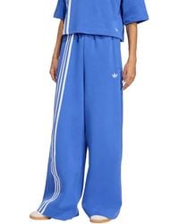 adidas - Off Placed 3-Stripes Wide Leg Sweatpants - Lyst