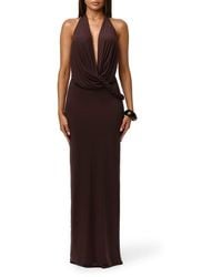 Naked Wardrobe - Deep Plunge Open Back Maxi Dress - Lyst