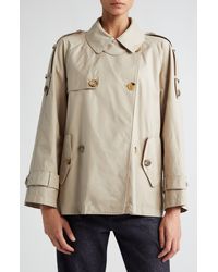 Max Mara - Double Breasted Water Resistant Short Swing Trench Coat - Lyst