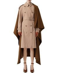 Burberry Cotton And Cashmere Coat - Natural