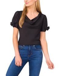 Cece - Bow Sleeve Cowl Neck Satin Charmeuse Top - Lyst