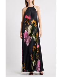 Kobi Halperin - Leona Placed Floral Pleated Maxi Dress - Lyst
