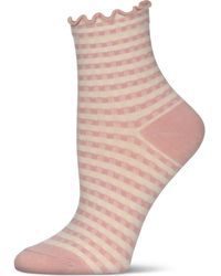 Memoi - Gingham Ankle Socks - Lyst