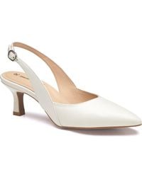 Johnston & Murphy - Lindsey Slingback Pointed Toe Kitten Heel Pump - Lyst