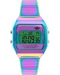 adidas - Ao Street Iridescent Digital Silicone Strap Watch - Lyst