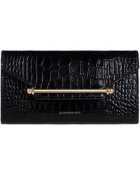 Strathberry - Multrees Croc Embossed Leather Wallet On A Chain - Lyst