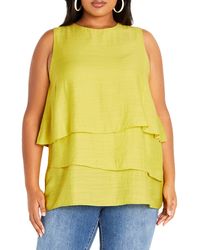 City Chic - Briella Tiered Sleeveless Top - Lyst