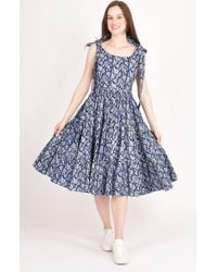 Ras - Mila Floral Tiered Midi Dress - Lyst