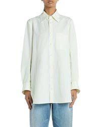 Bottega Veneta - Bold Stripe Cotton & Linen Button-up Shirt - Lyst