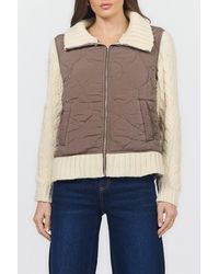 DEAR JOHN - Petra Zip Front Quilted Sweater - Lyst