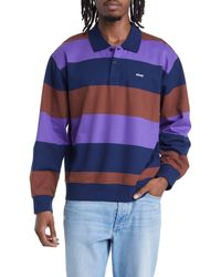 Obey - Liam Stripe Long Sleeve Polo Sweatshirt - Lyst