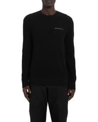 Moncler - Reflective Logo Patch Waffle Knit Sweater - Lyst