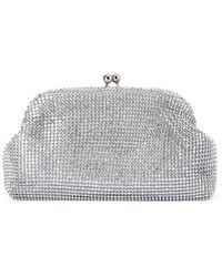 OLGA BERG - Ela Crystal Mesh Frame Clutch - Lyst