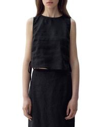 Mango - Side Bow Sleeveless Linen Top - Lyst