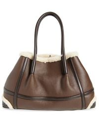 Bottega Veneta - Medium Pinacoteca Leather & Genuine Shearling Tote - Lyst