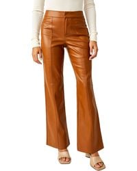 Free People - Uptown High Waist Faux Leather Flare Pants - Lyst