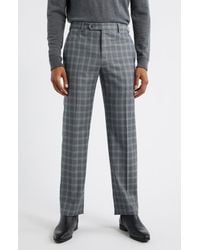 Zanella - Devon Flat Front Plaid Wool Dress Pants - Lyst