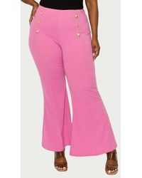 L I V D - Button High Waist Flare Pants - Lyst