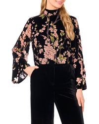 Ted Baker - Nelle Floral Flare Sleeve Mock Neck Top - Lyst