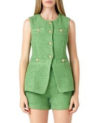 Endless Rose - Longline Tweed Vest - Lyst