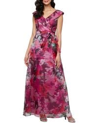 Alex Evenings - Floral Organza A-Line Gown - Lyst