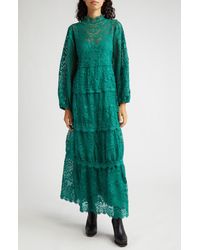 FARM Rio - Long Sleeve Guipure Lace Maxi Dress - Lyst