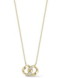 Dana Rebecca - Cuban Chain Baguette Diamond Pendant Necklace - Lyst