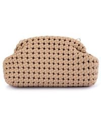 OLGA BERG - Everly Handwoven Faux Leather Frame Clutch - Lyst