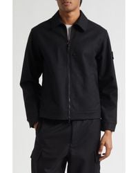 Stone Island - Ghost Water Resistant Virgin Wool Blend Flannel Jacket - Lyst