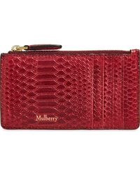 Mulberry - Continental Zip Long Snakeskin Embossed Leather Card Case - Lyst
