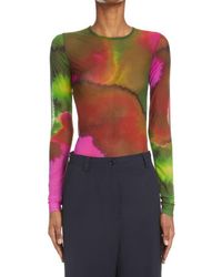 Dries Van Noten - Heste Print Mesh Top - Lyst