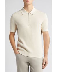 NN07 - Hansie Zip Ribbed Organic Cotton Sweater Polo - Lyst